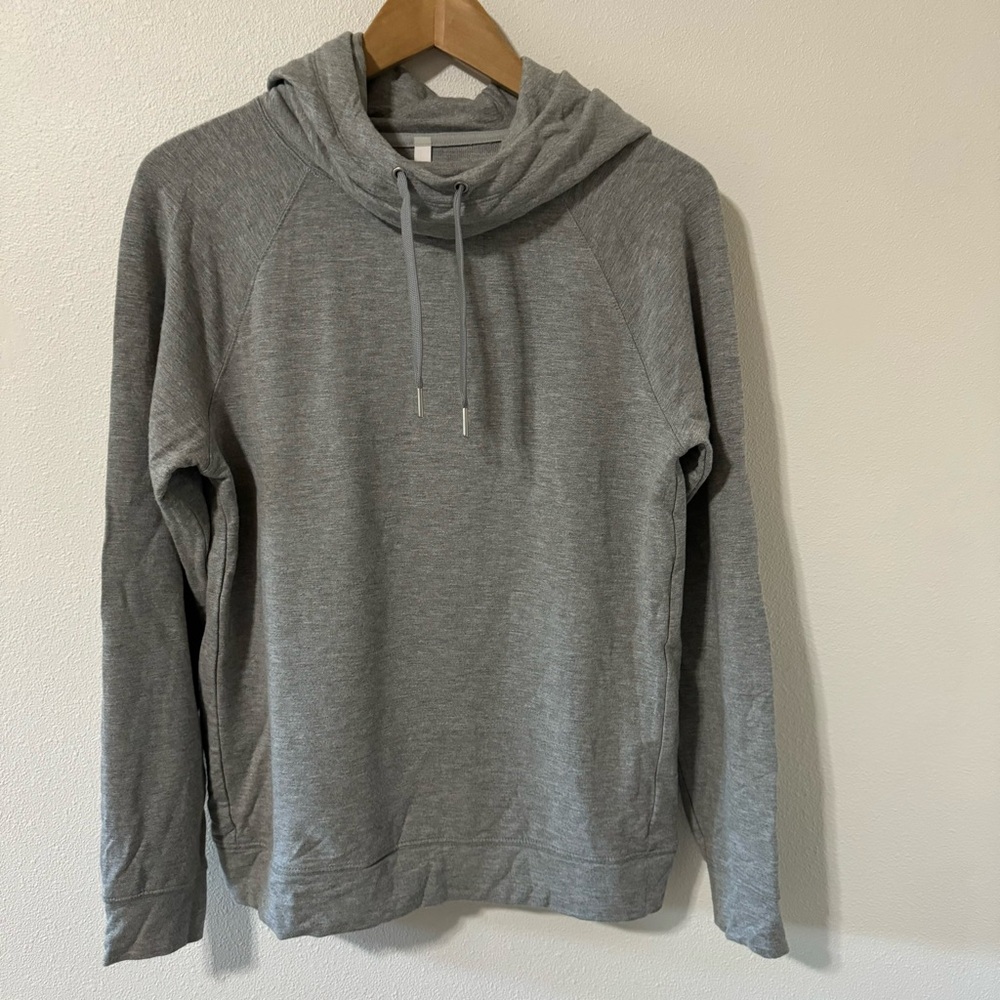 Aritzia The Group Babaton Funnel Neck Raglan Hoodie Gray Stretch Viscose-Small